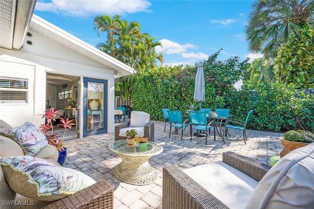 view of patio with outdoor lounge area