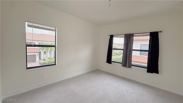 view of carpeted spare room