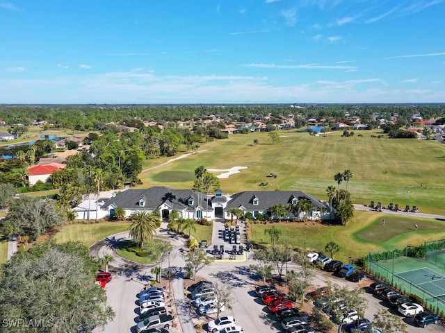 birds eye view of property featuring golf course view