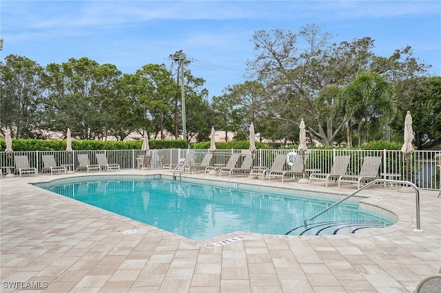 view of pool with a patio