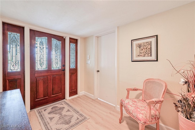 entryway featuring light wood-type flooring