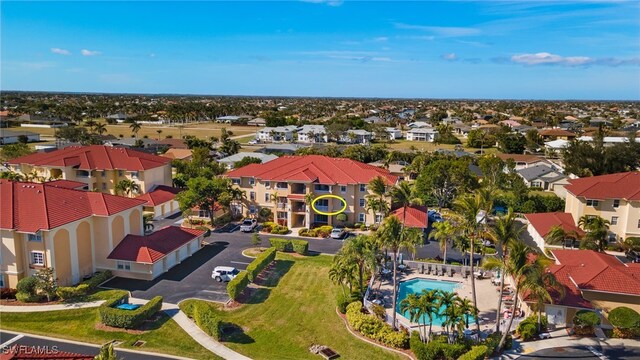 drone / aerial view with a residential view