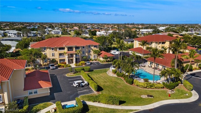 bird's eye view with a residential view