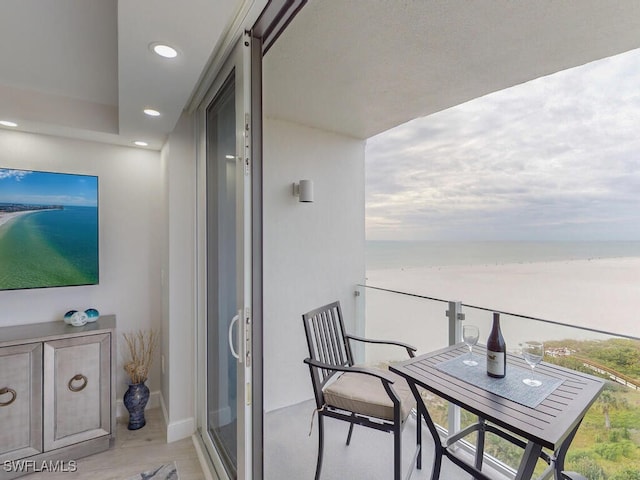 balcony with a water view