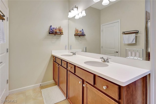 bathroom featuring tile patterned floors and vanity