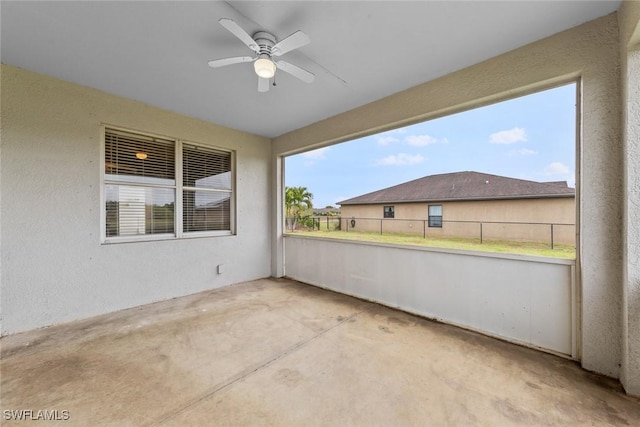 view of patio with ceiling fan