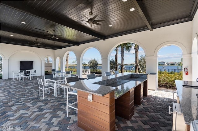 5161 Vizcaya St, Ave Maria, FL 34142 - view of patio / terrace featuring a ceiling fan