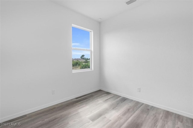 empty room featuring light wood-type flooring