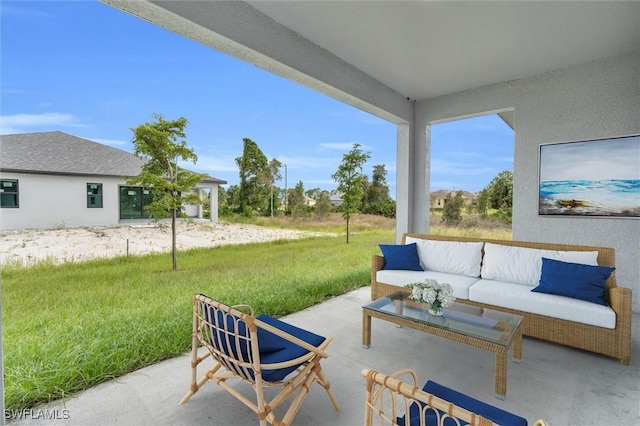 view of patio / terrace featuring an outdoor hangout area