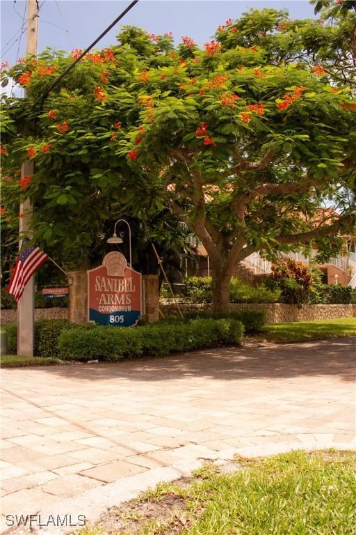 view of community sign