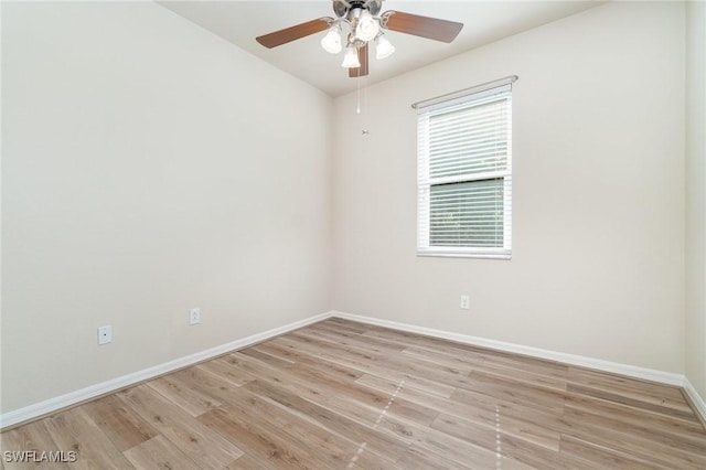 unfurnished room with light wood-type flooring