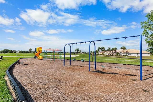 view of playground with a yard