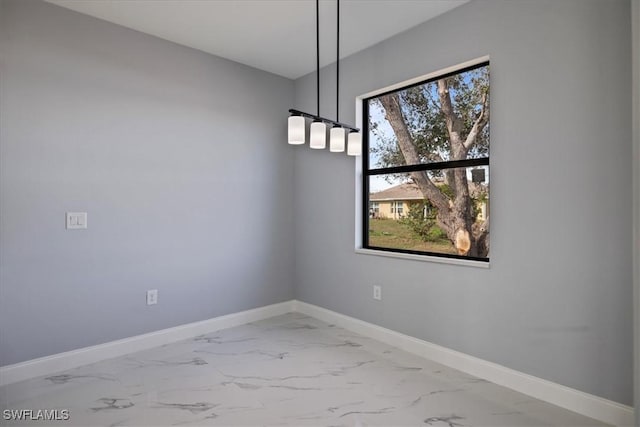 view of unfurnished dining area