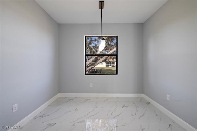 view of unfurnished dining area