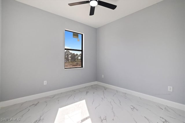 unfurnished room with ceiling fan