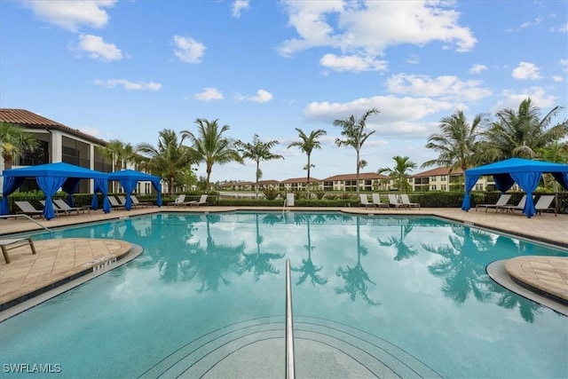 view of pool featuring a patio area