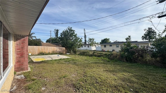 view of yard with a patio area