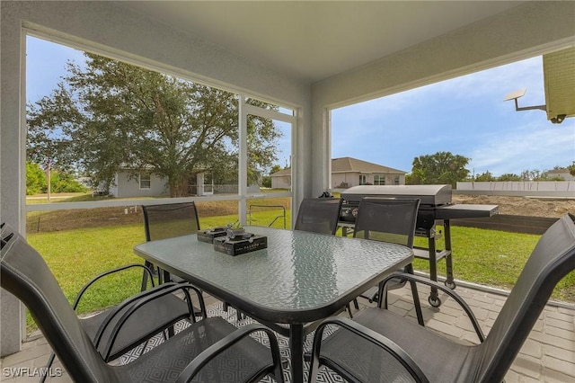 view of sunroom