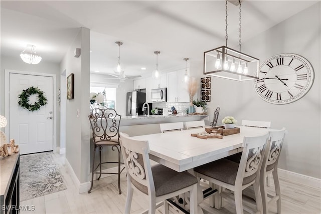 dining area with sink