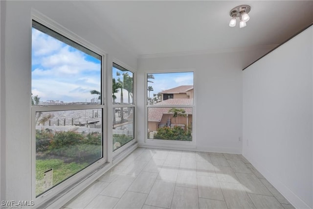 view of unfurnished sunroom