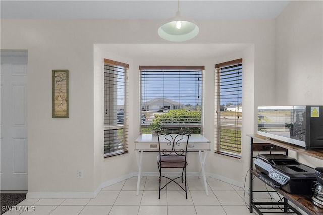 office space featuring light tile patterned floors