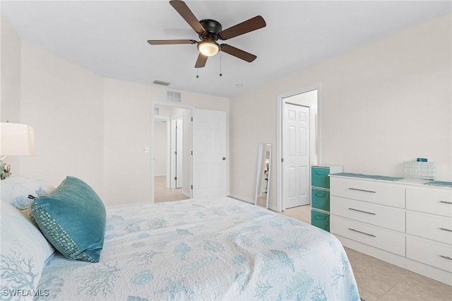 bedroom featuring ceiling fan