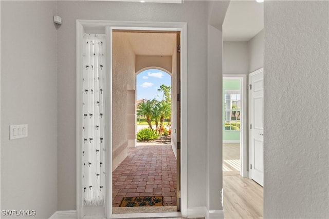 entrance foyer featuring light hardwood / wood-style floors