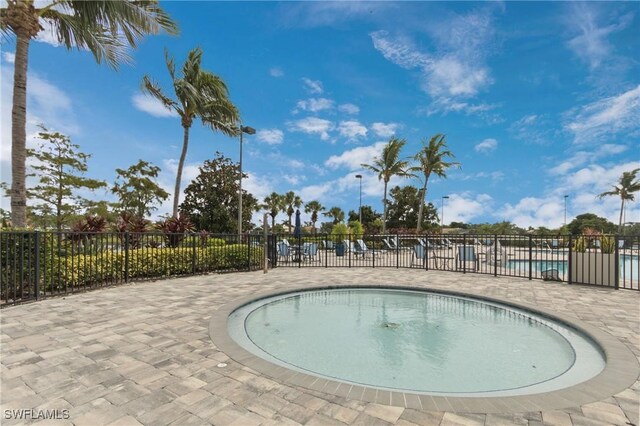 view of pool featuring a patio area