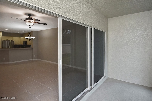 8681 Athena Ct, Lehigh Acres, FL 33971 - unfurnished sunroom featuring a chandelier
