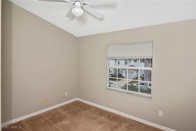 8681 Athena Ct, Lehigh Acres, FL 33971 - unfurnished room with carpet, baseboards, and a ceiling fan