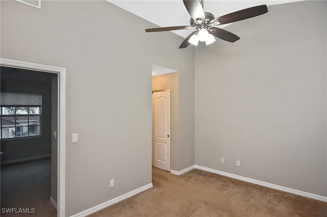 8681 Athena Ct, Lehigh Acres, FL 33971 - carpeted spare room featuring a ceiling fan and baseboards