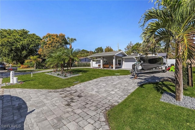 exterior space featuring a garage