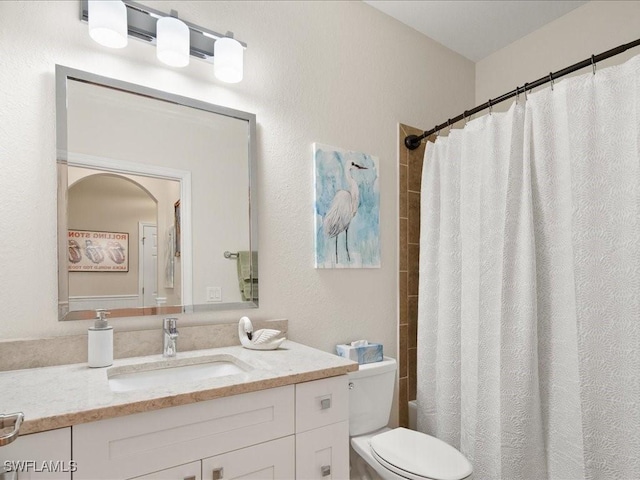 bathroom with toilet and vanity