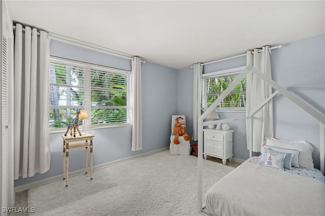 bedroom with multiple windows