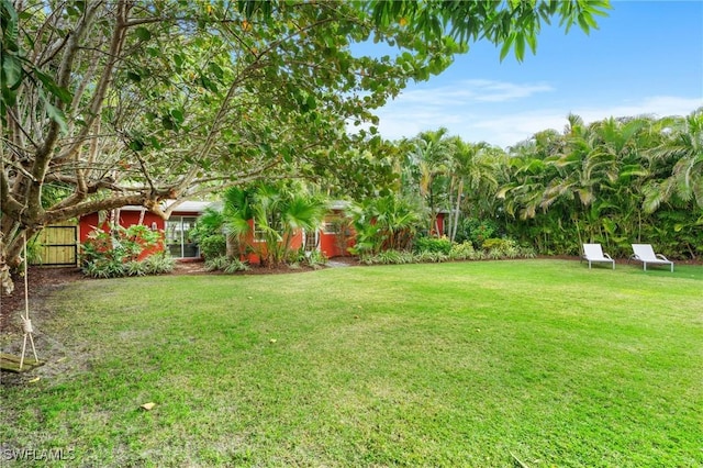 view of yard with fence