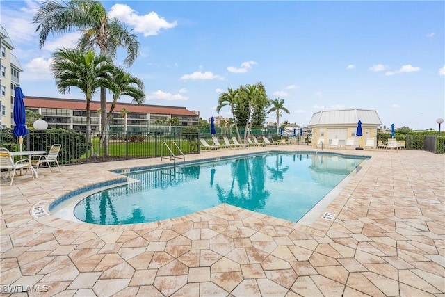 view of pool with a patio area