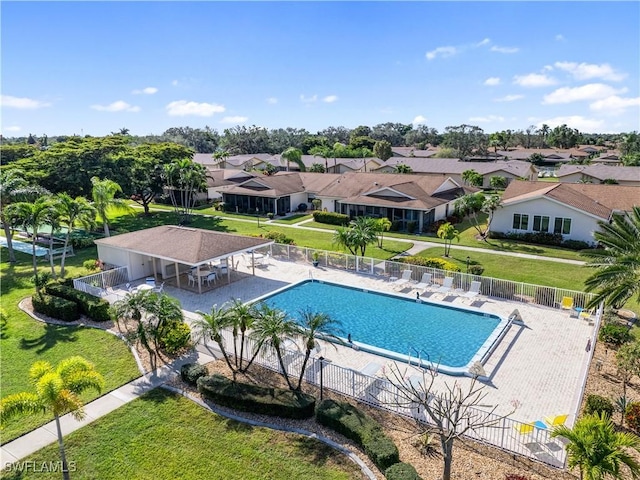 view of pool featuring a patio