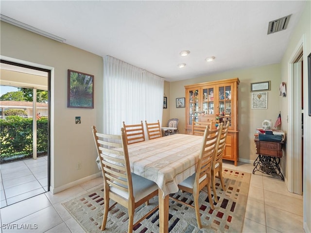 view of tiled dining area