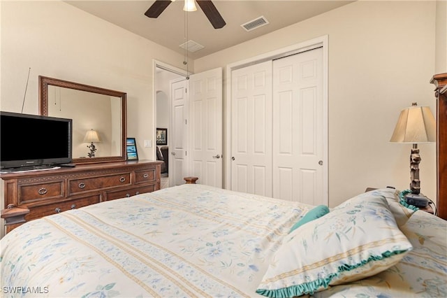 bedroom with ceiling fan