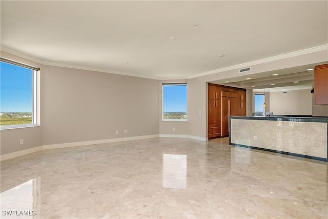 spare room with ornamental molding