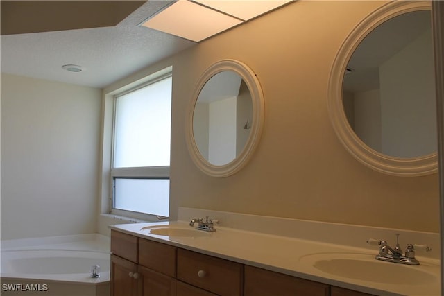 bathroom with a bathtub and vanity