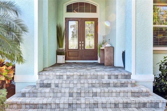 view of exterior entry with french doors