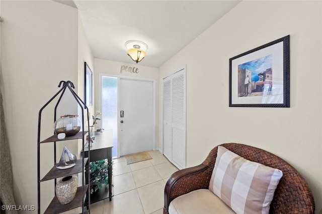 view of tiled foyer entrance