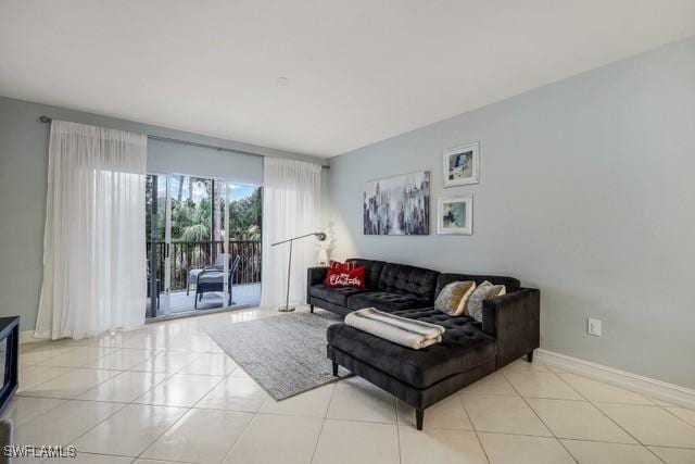 view of tiled living room