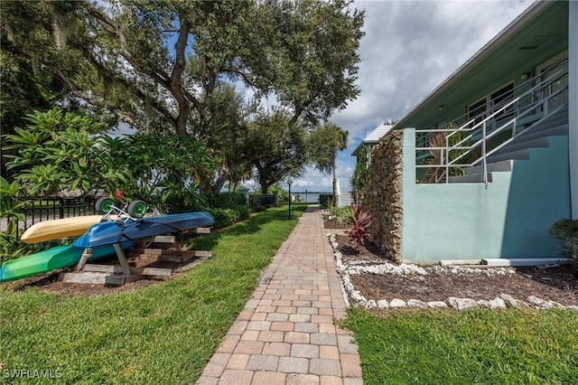 view of yard with fence