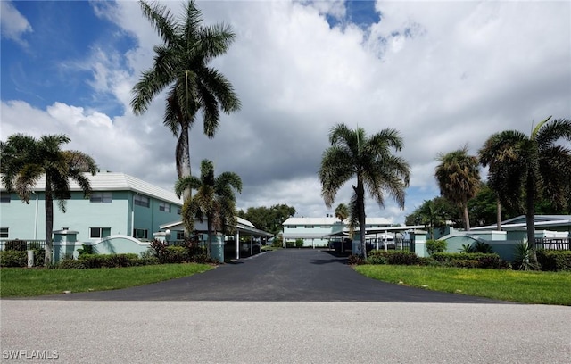 view of road with aphalt driveway