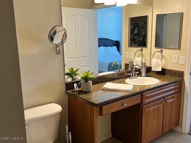 bathroom with toilet and vanity