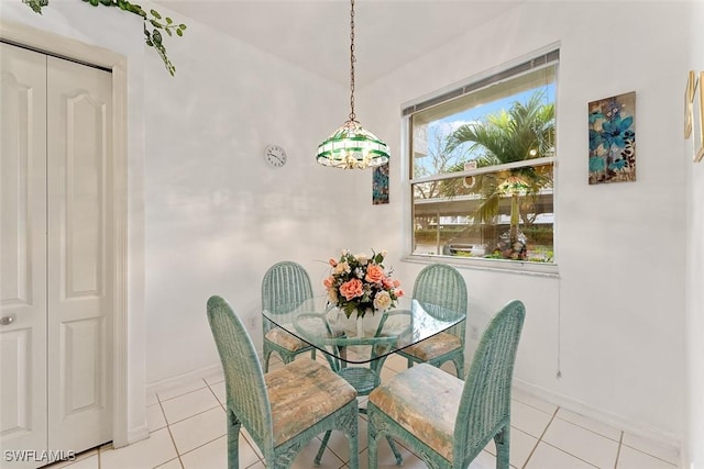 view of tiled dining area