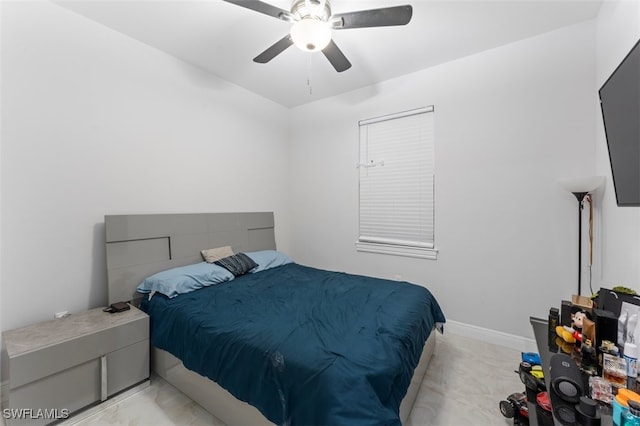 bedroom with ceiling fan