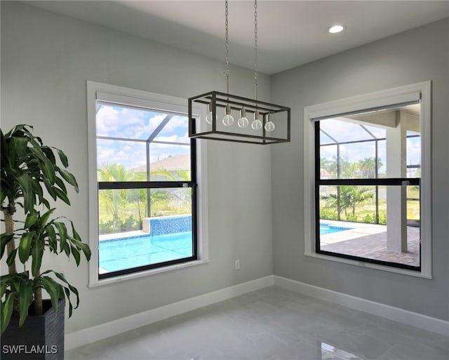 view of unfurnished dining area